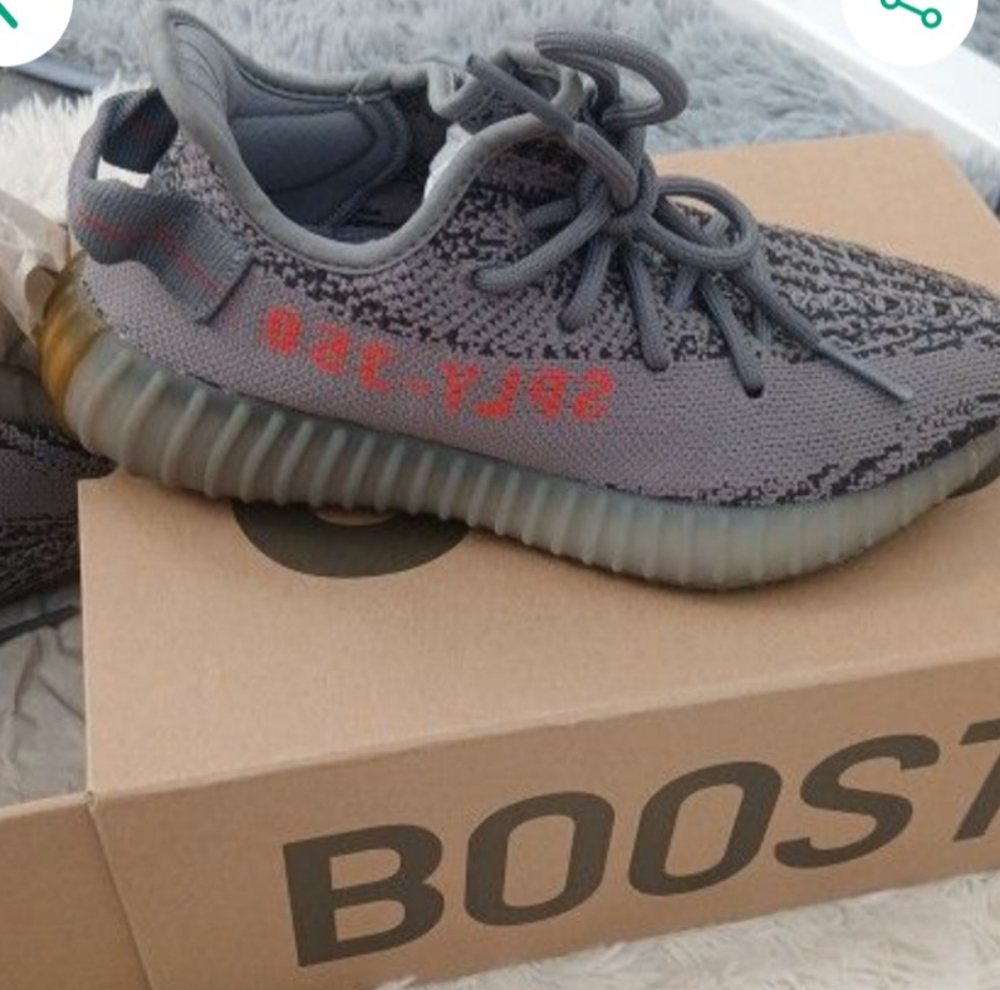 Yeezy Boost with Gray and Red Accents